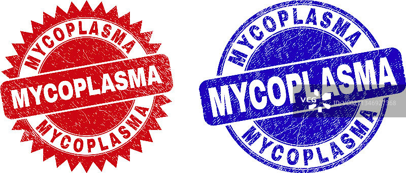 带橡胶的圆形和花环支原体印章图片素材