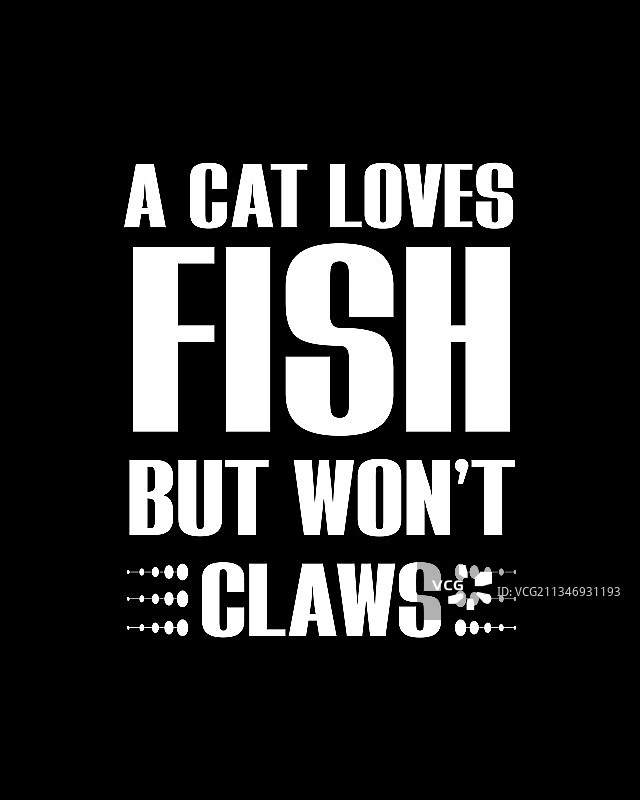 猫喜欢鱼，但不愿冒险用爪子图片素材