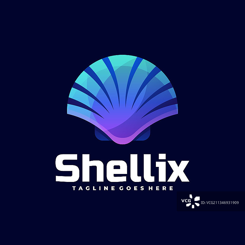 渐变彩色风格贝壳标志图片素材