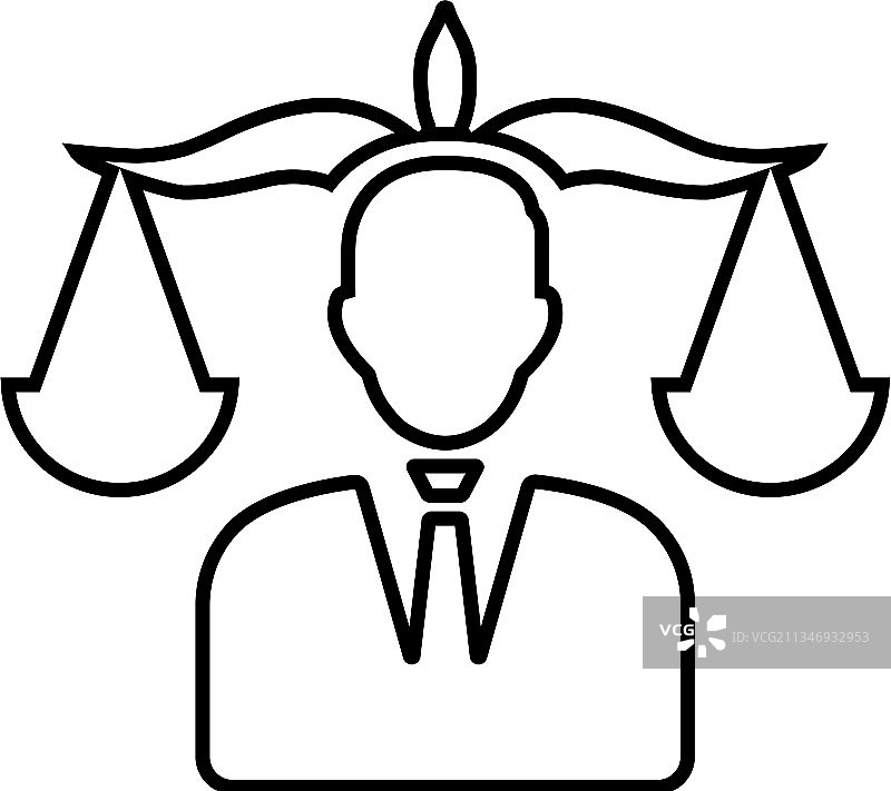法律裁决平衡线条图标图片素材