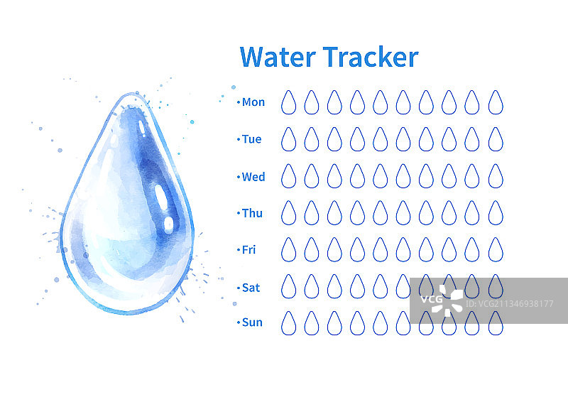 水滴饮水追踪器图片素材