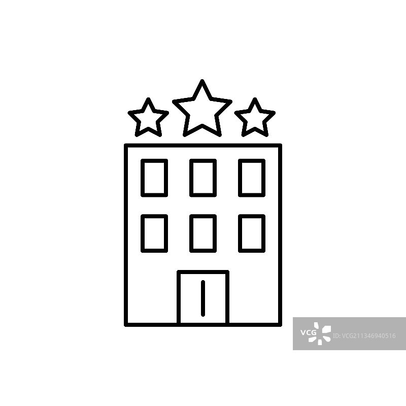 白色背景上的酒店线性图标图片素材