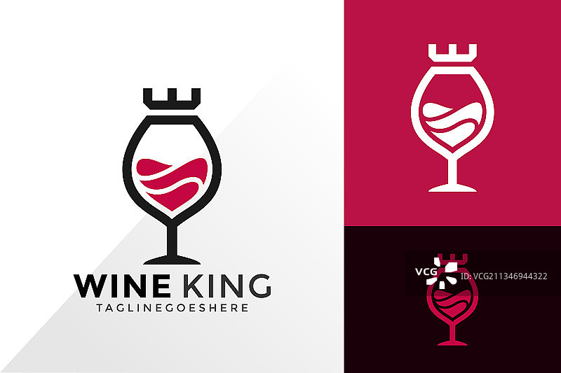 葡萄酒国王标志抽象徽章设计图片素材