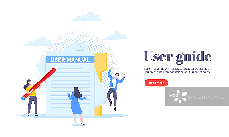 用户手册指南扁平风格设计图片素材