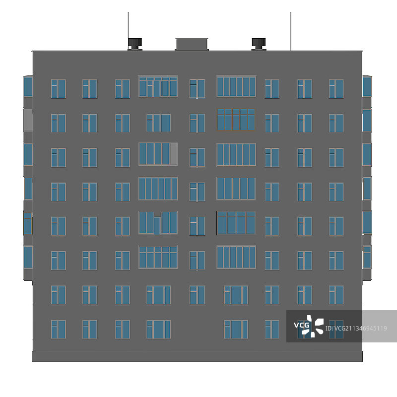 隔离的多层住宅楼图片素材