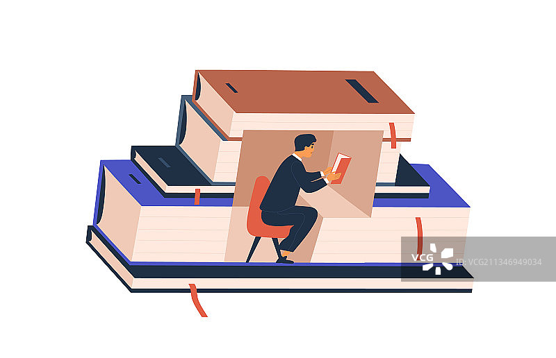 在图书馆阅读学术资料的人图片素材