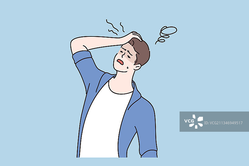 男人晕倒与疾病症状概念图片素材