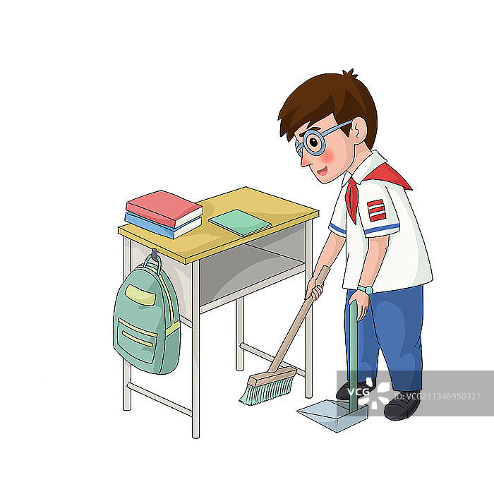在学校做值日打扫卫生图片素材