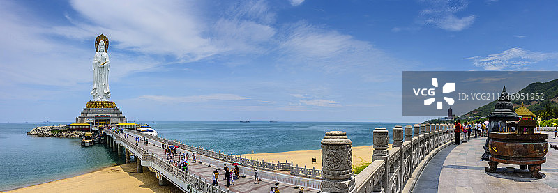 中国海南三亚南山风景区露天海上观音图片素材
