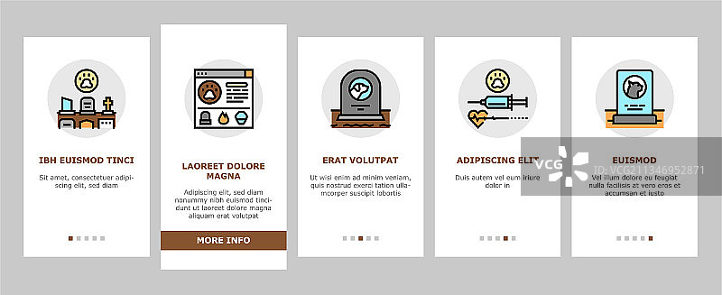 宠物殡葬墓地引导图标集图片素材