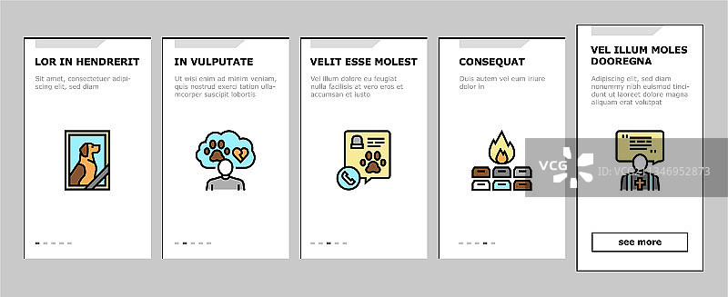 宠物殡葬墓地引导图标集图片素材