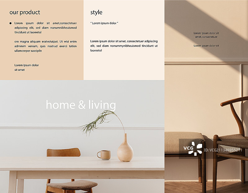 复古家具店宣传册模板图片素材