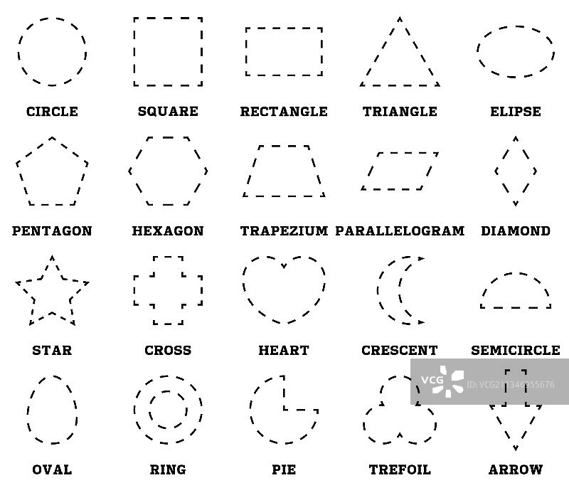 学前儿童学习形状和几何图形图片素材