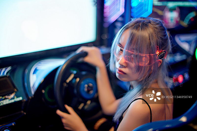 赛博朋克少女图片素材