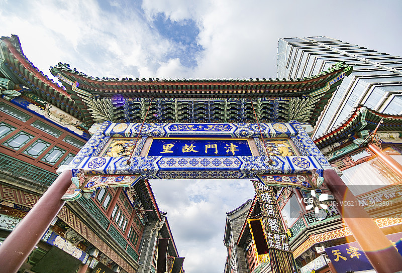 中国天津古文化街牌楼图片素材