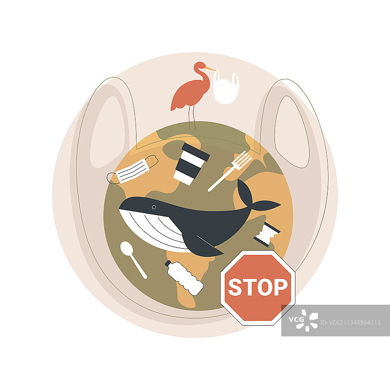 塑料污染抽象概念图片素材