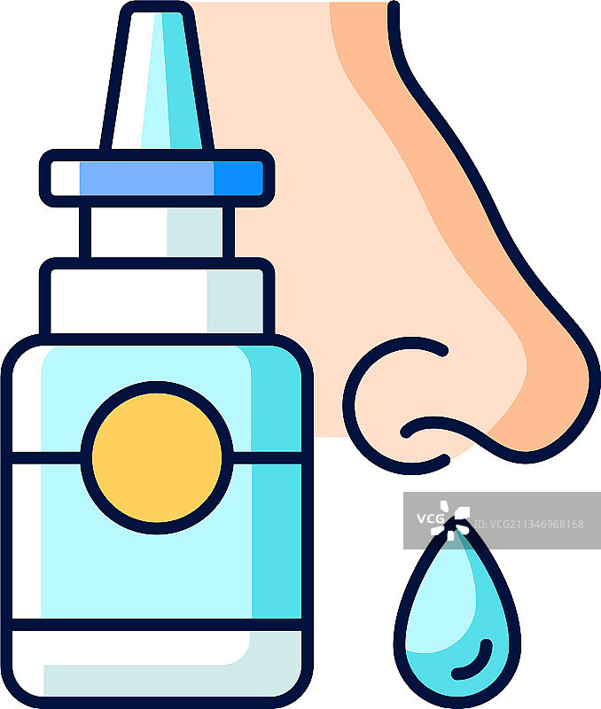 鼻腔喷雾RGB颜色图标图片素材