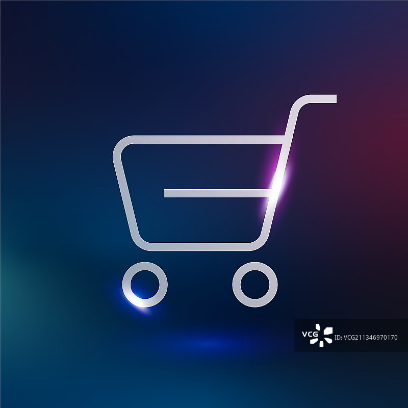 霓虹紫购物车技术图标图片素材