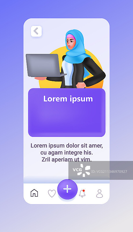 使用笔记本电脑社交媒体网络的阿拉伯女性图片素材