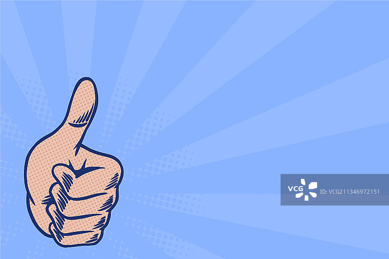 蓝色背景上的点赞设计素材图片素材