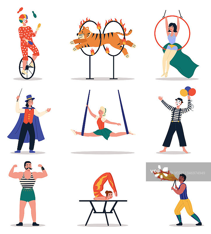 马戏团滑稽卡通人物图片素材