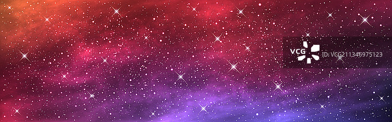带星空的宽幅太空背景banner图片素材