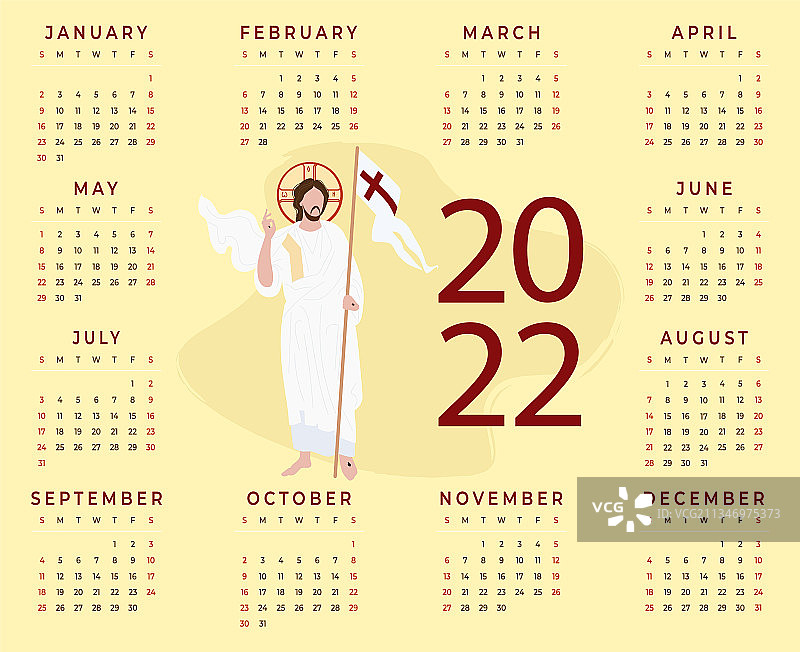2022年耶稣基督宗教日历图片素材