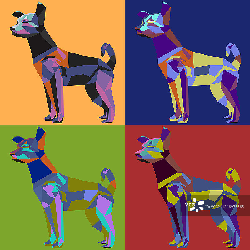 波普艺术风格的狗图片素材