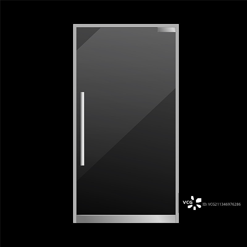 逼真的封闭玻璃门外部元素图片素材