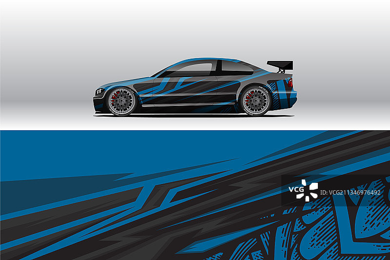 汽车包装贴花设计抽象的赛车和运动图片素材