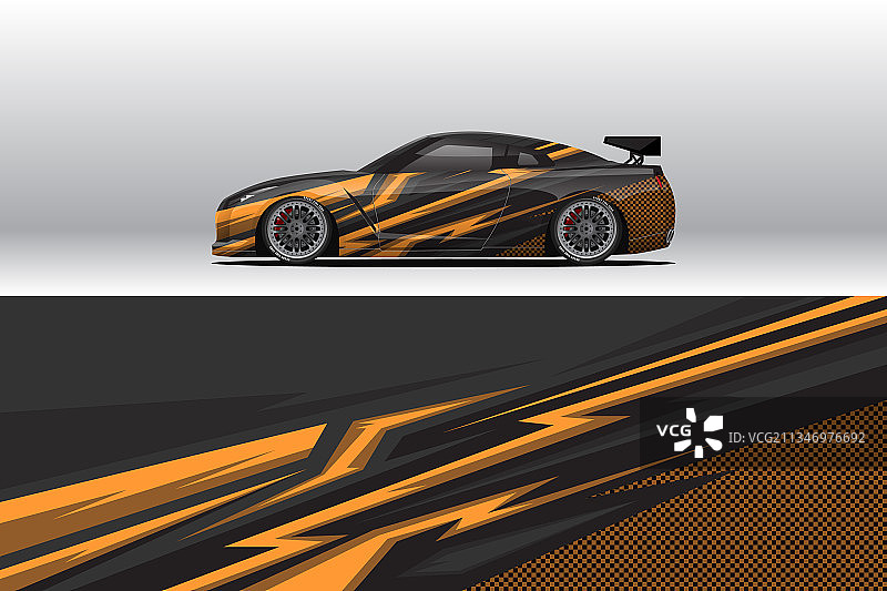 汽车包装贴花设计抽象的赛车和运动图片素材