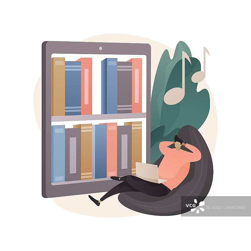 听有声读物抽象概念图片素材