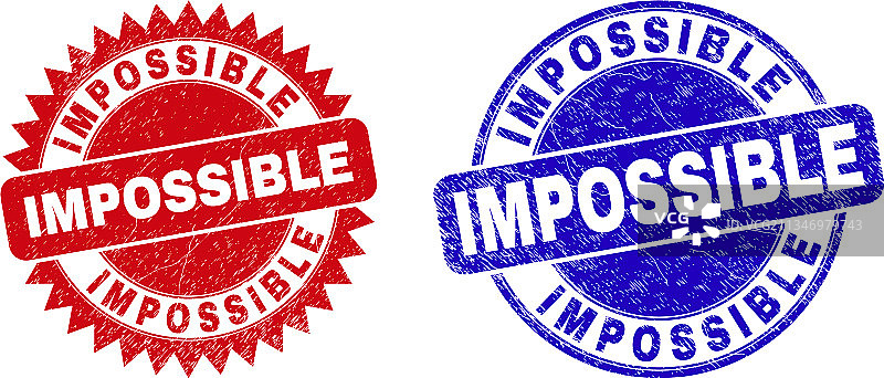 带有腐蚀效果的不可能圆形和花形印章图片素材