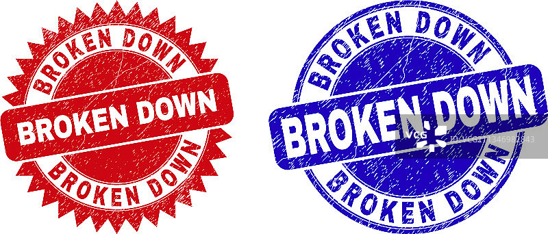 破损的圆形花结水印图片素材