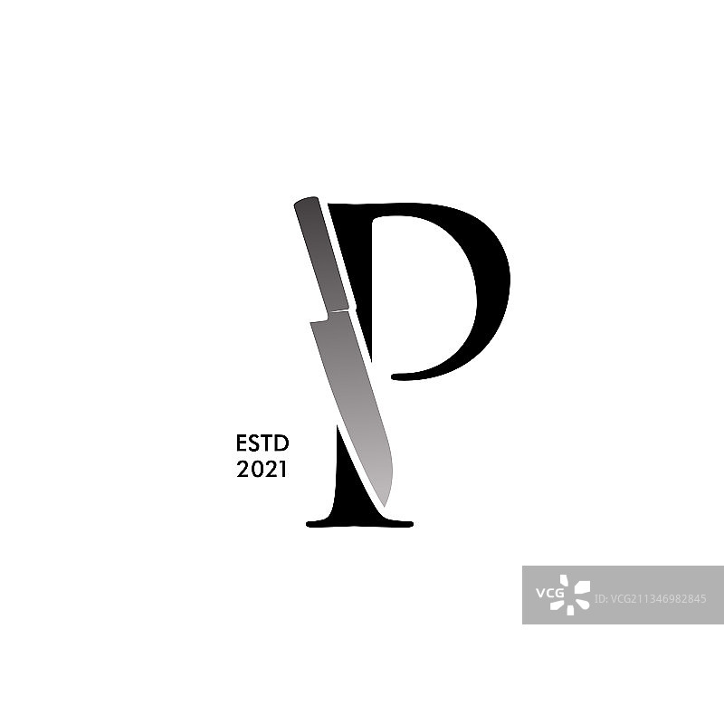 首字母P厨刀图片素材