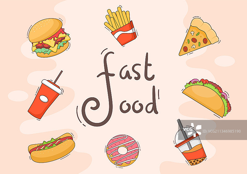 快餐背景与汉堡食物图片素材