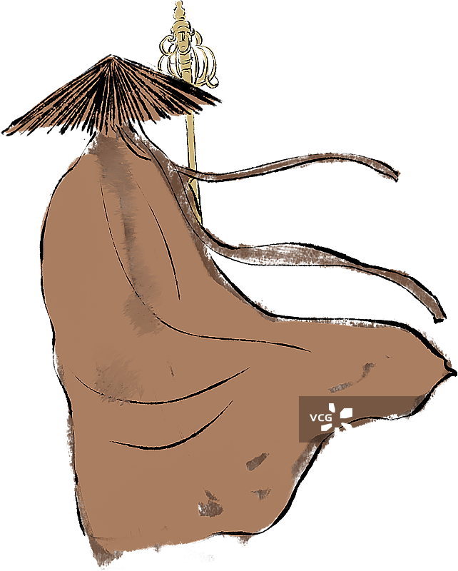 手持锡杖的僧人背影图片素材