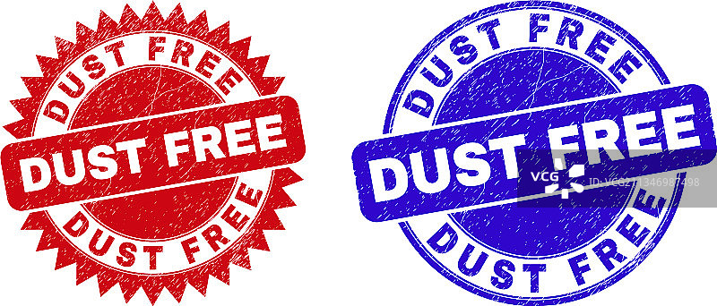 不干净的无尘圆形和花环印章图片素材