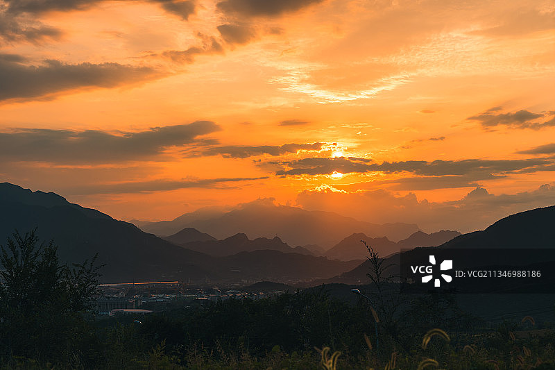 西山国家森林公园鬼笑石日落夕阳图片素材