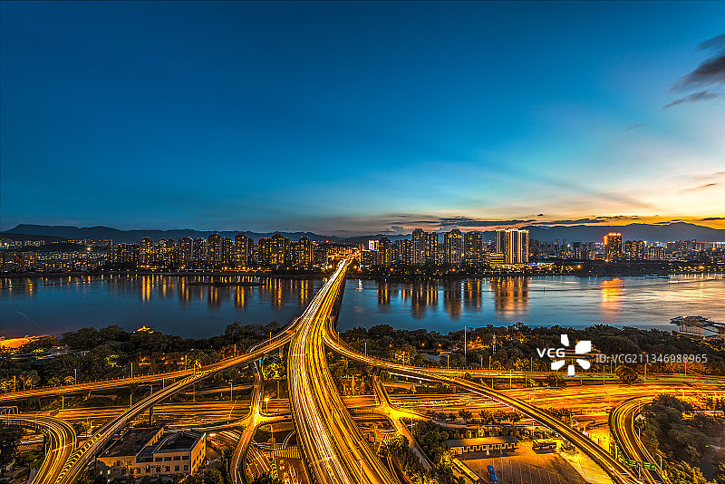 福州闽江两岸商务中心风光图片素材