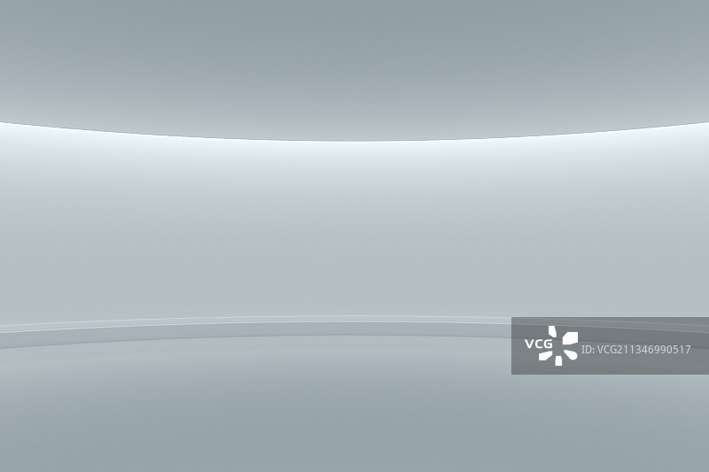 简洁弧形室内空间，三维图形图片素材