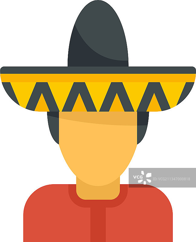 墨西哥男人头像扁平风格图标图片素材