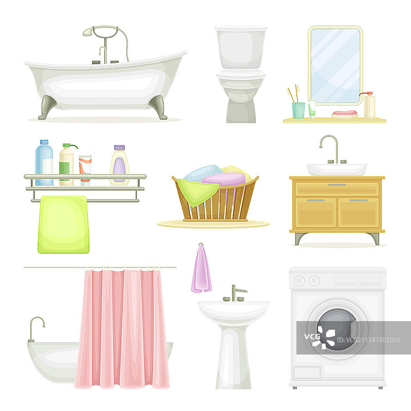 带浴缸和洗手盆的浴室图片素材