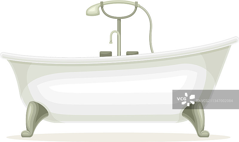 带水龙头的家用浴缸图片素材