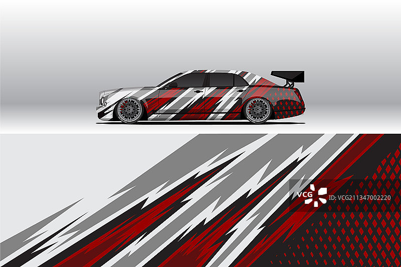 汽车包装贴花设计抽象的赛车和运动图片素材