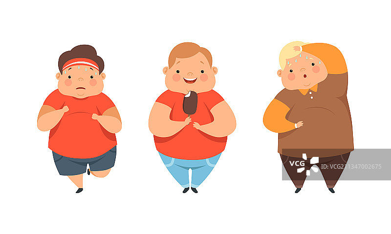 超重的儿童身体脂肪过多图片素材