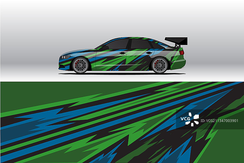 汽车包装贴花设计抽象的赛车和运动图片素材