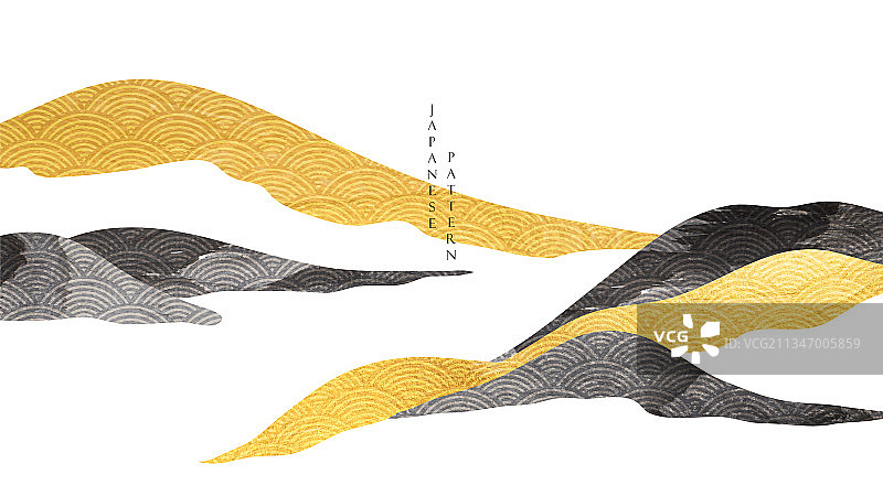 金色和黑色山峰森林背景图片素材