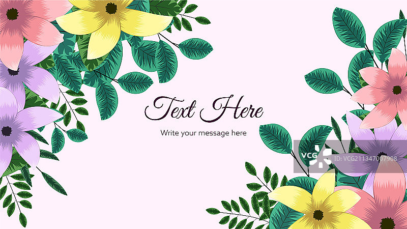 多色花卉边框背景图片素材