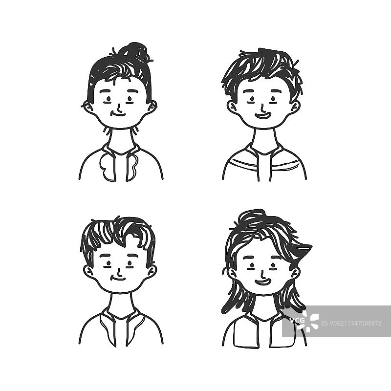 卡通人物头像设计图片素材